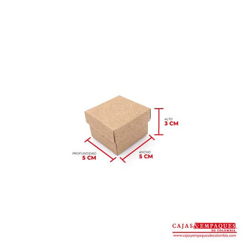 Caja ecológica tapa y base 5x5x3 cm café Cajas y Empaques de Colombia