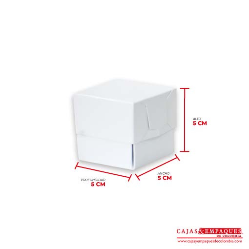 Caja ecológica tapa y base 5x5x5 cm blanco Cajas y Empaques de Colombia