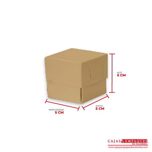 Caja ecológica tapa y base 5x5x5 cm café Cajas y Empaques de Colombia