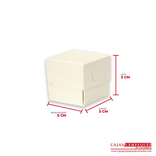 Caja ecológica tapa y base 5x5x5 cm crema Cajas y Empaques de Colombia