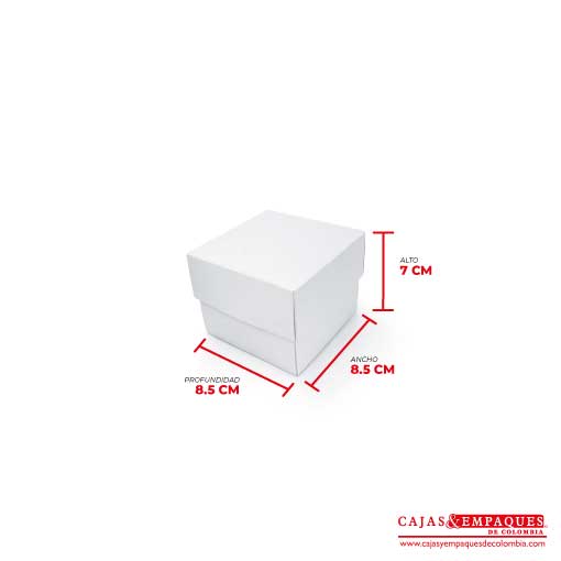 Caja ecológica reloj tapa y base 8.5x8.5x7 blanco Cajas y Empaques de Colombia