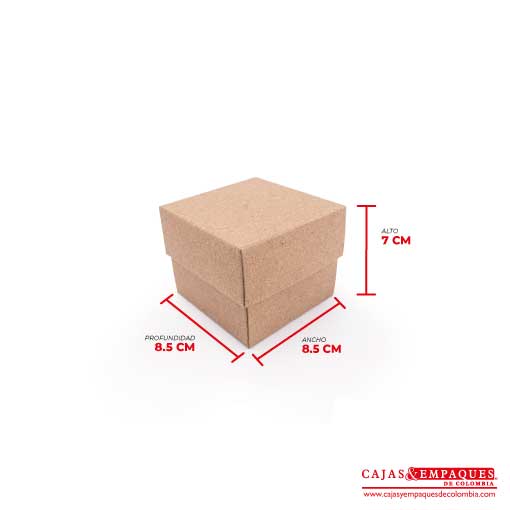 Caja ecológica reloj tapa y base 8.5x8.5x7 café Cajas y Empaques de Colombia