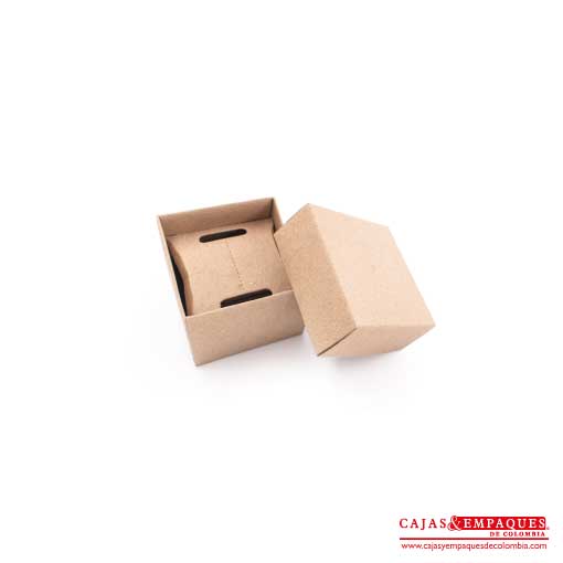 Caja ecológica reloj tapa y base 8.5x8.5x7 café Cajas y Empaques de Colombia