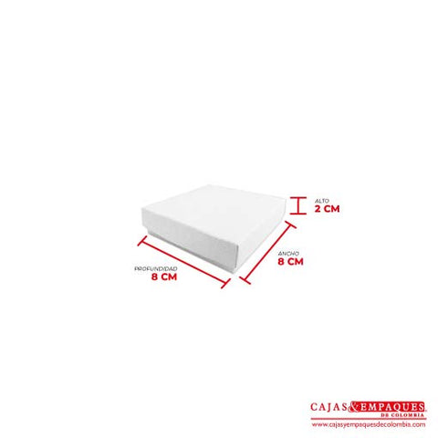 Caja ecológica tapa y base 8x8x2 cm blanco Cajas y Empaques de Colombia