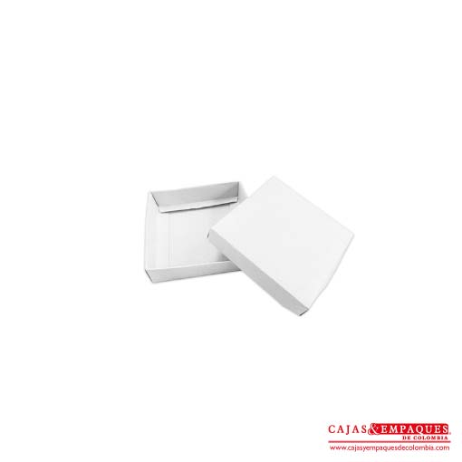 Caja ecológica tapa y base 8x8x2 cm blanco Cajas y Empaques de Colombia