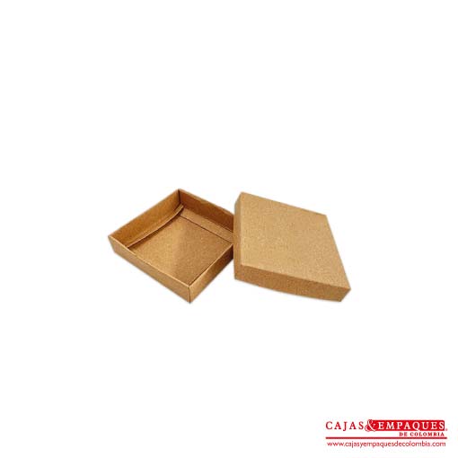 Caja ecológica tapa y base 8x8x2 cm café Cajas y Empaques de Colombia