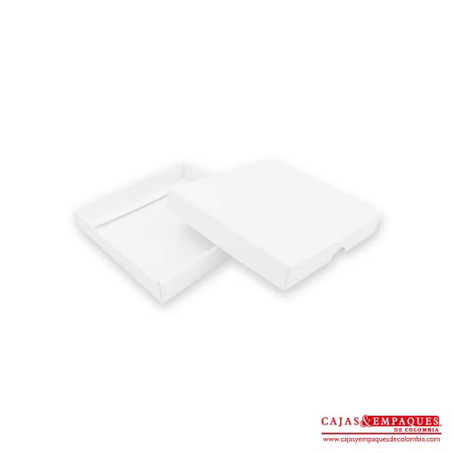 Caja ecológica tapa y base 9.3x9.3x1.5 cm blanco Cajas y Empaques de Colombia