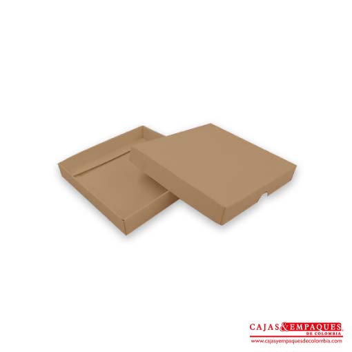 Caja ecológica tapa y base 9.3x9.3x1.5 cm café Cajas y Empaques de Colombia