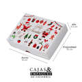 Caja ecológica tapa y base 14x10x3.5 cm blanco Navidad