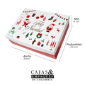 Caja ecológica tapa y base  30x23x9 cm Navidad Roja