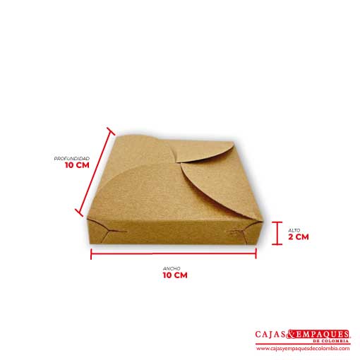 Caja ecológica tipo trébol 10x10x2 cm café Cajas y Empaques de Colombia