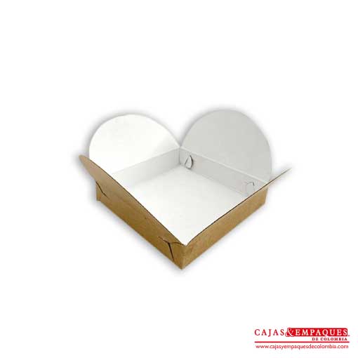 Caja ecológica tipo trébol 10x10x2 cm café Cajas y Empaques de Colombia