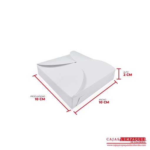 Caja ecológica tipo trébol 10x10x2 cm blanco Cajas y Empaques de Colombia