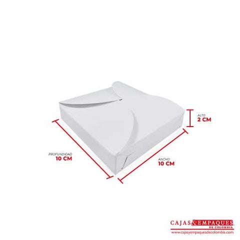 Caja ecológica tipo trébol 10x10x2 cm blanco Cajas y Empaques de Colombia
