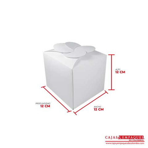 Caja ecológica tipo trébol 12x12x12 cm blanco Cajas y Empaques de Colombia