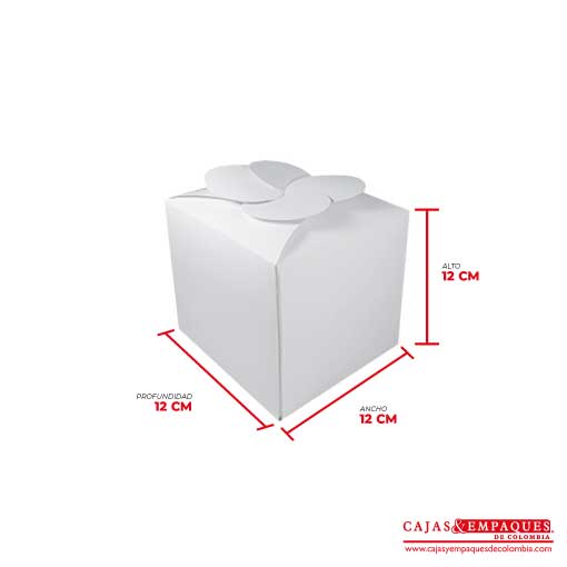 Caja ecológica tipo trébol 12x12x12 cm blanco Cajas y Empaques de Colombia