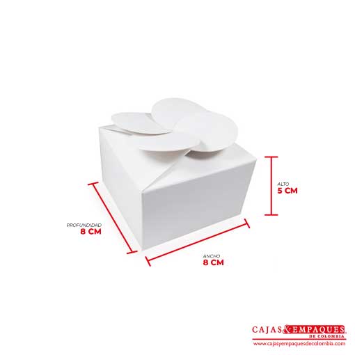 Caja ecológica tipo trébol 8x8x5 cm blanco Cajas y Empaques de Colombia