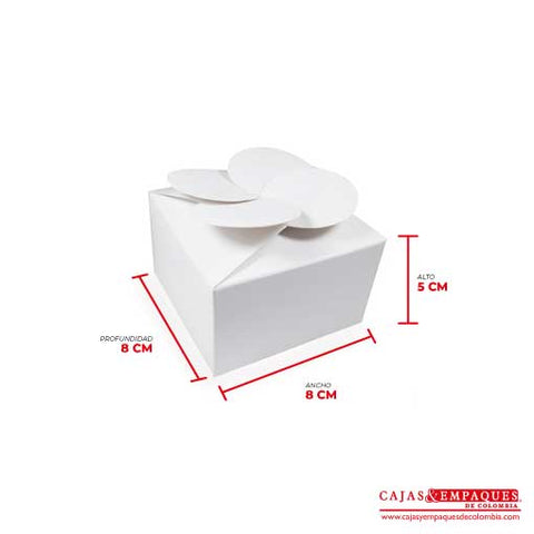Caja ecológica tipo trébol 8x8x5 cm blanco Cajas y Empaques de Colombia