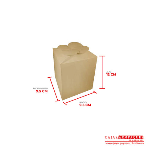 Caja ecológica tipo trébol 9.5x9.5x12 cm café Cajas y Empaques de Colombia