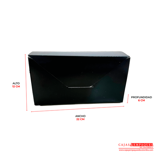 Caja ecológica plegadiza sobre 22x6x12 cm negro Cajas y Empaques de Colombia