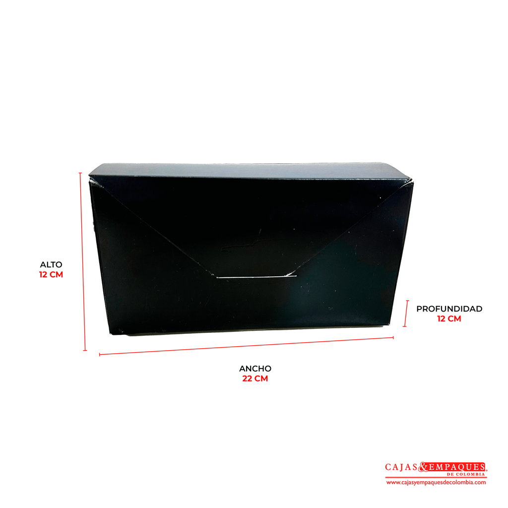 Caja ecológica plegadiza sobre 22x12x12 cm negro Cajas y Empaques de Colombia
