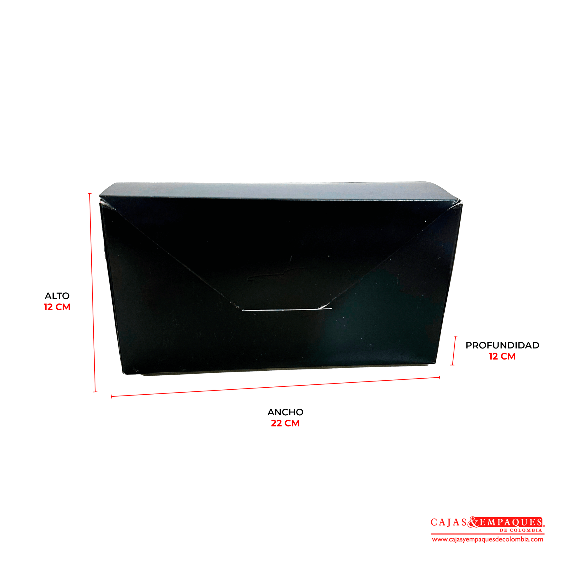 Caja ecológica plegadiza sobre 22x12x12 cm negro Cajas y Empaques de Colombia