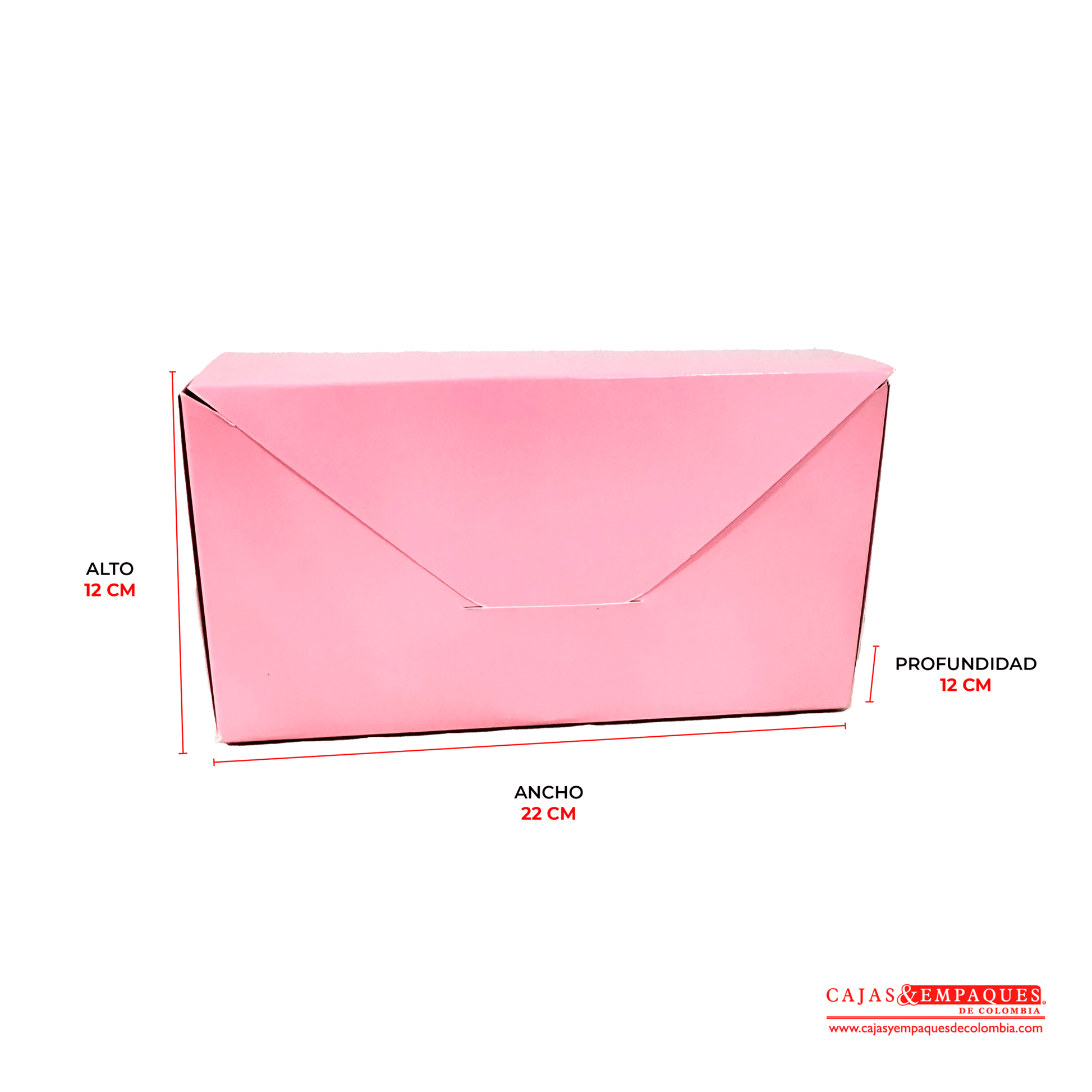 Caja ecológica plegadiza sobre 22x12x12 cm rosado Cajas y Empaques de Colombia