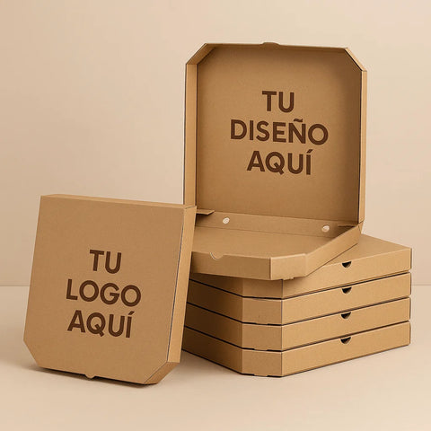 Personaliza tu empaque en línea. Cajas para pizza, cajas para alimentos personalizadas.