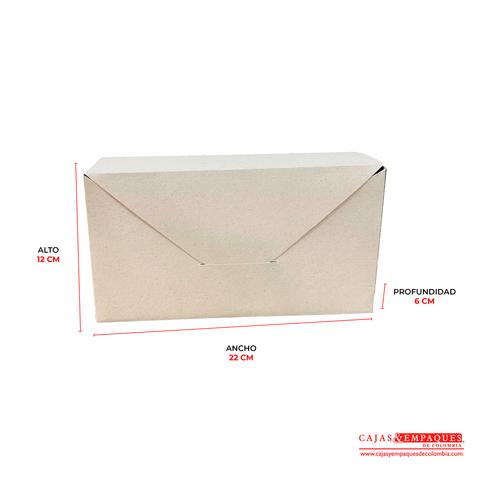 Caja ecológica plegadiza sobre 22x6x12 cm crema Cajas y Empaques de Colombia