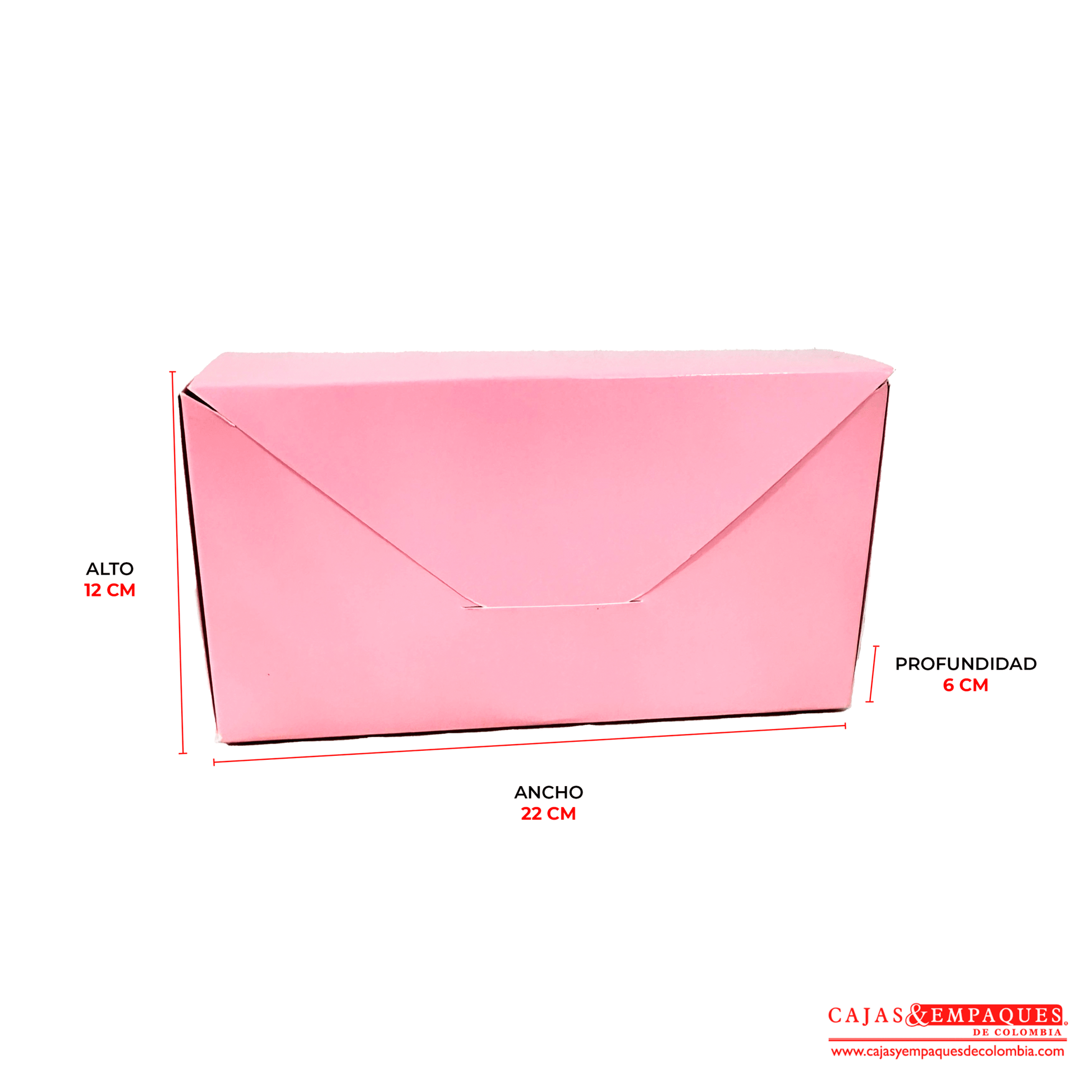 Caja ecológica plegadiza sobre 22x6x12 cm rosado Cajas y Empaques de Colombia