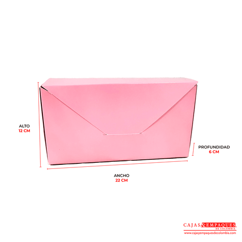 Caja ecológica plegadiza sobre 22x6x12 cm rosado Cajas y Empaques de Colombia