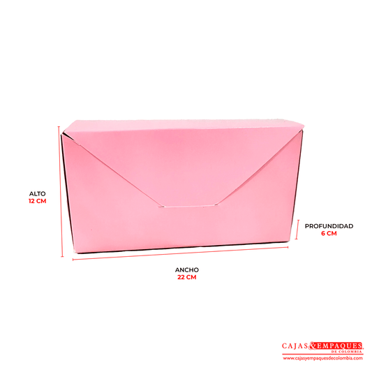 Caja ecológica plegadiza sobre 22x6x12 cm rosado Cajas y Empaques de Colombia