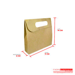 Caja ecológica tipo cartera 11x5x14 cm café