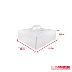 Caja ecológica tipo maletín 22x22x12 cm blanco