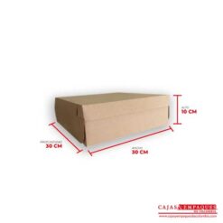 Caja ecológica plegadiza 30x30x10 cm café