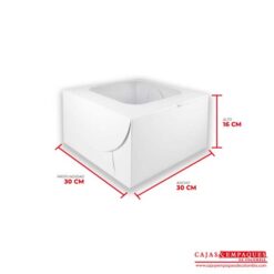 Caja ecológica plegadiza con ventana 30x30x16 cm blanco
