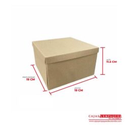 Caja ecológica tapa y base 19x19x11.5 cm café